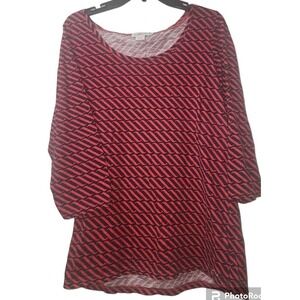 Vineyard Vines‎ Knit Dress Geometric Print Casual 3/4 Sleeve XL